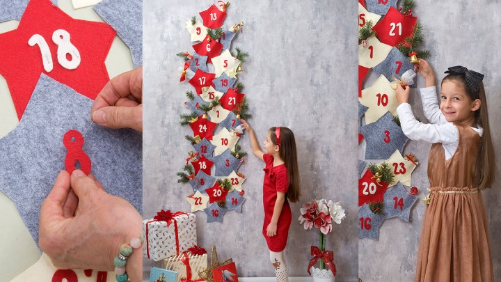 DIY csillagos adventi naptár színes filcből: egy délután alatt elkészítheted!